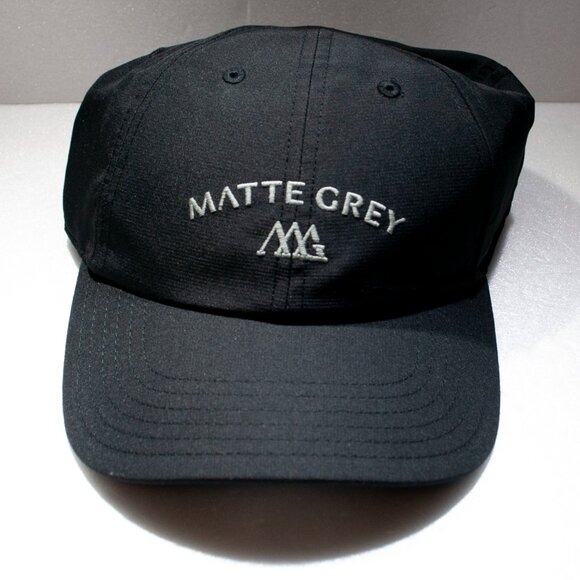 NEW Matte Grey Strapback Golf Hat Mens Black Adjustable Baseball Cap Casual X - Picture 1 of 4